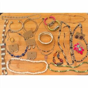 Mixed Jewelry Lot Necklaces Bracelets Earrings Ring & 2 Watches